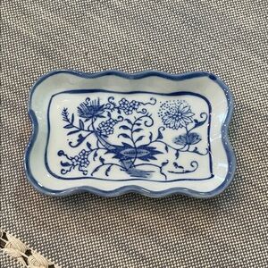Blue and White Ceramic Dish